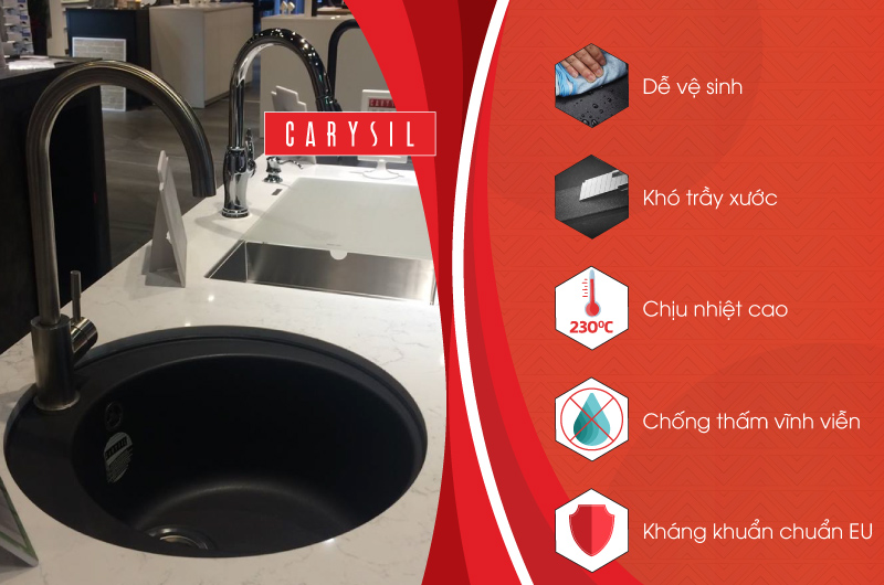 chậu rửa chén tròn Carysil và thông tin nổi bật