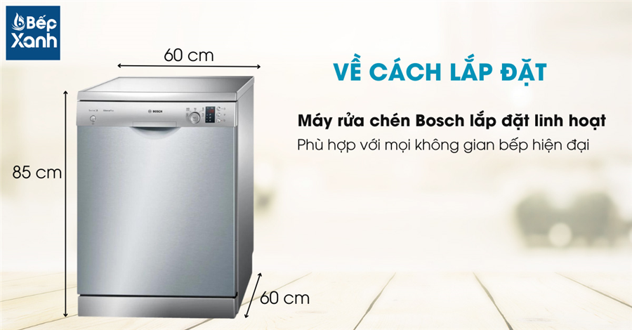 Cách lắp đặt máy rửa chén Bosch