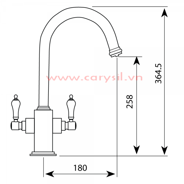 Kích thước chi tiết Vòi Rửa Chén Bát Cao Cấp Argo - Mã i-2467